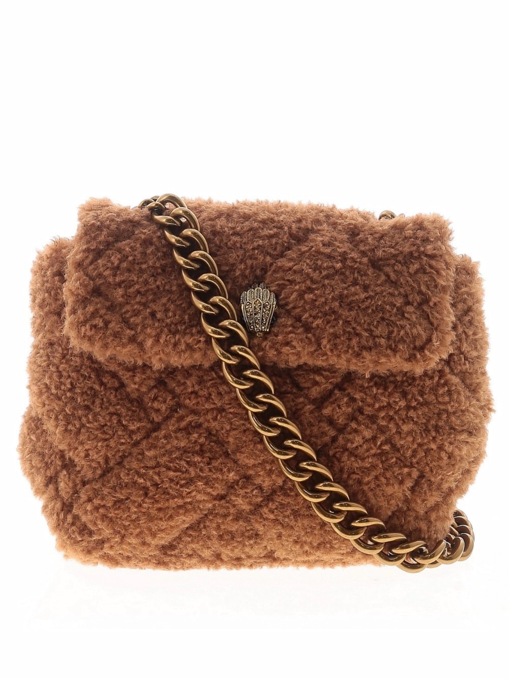 Kurt Geiger London Kensington brown faux fur crossbody bag purse